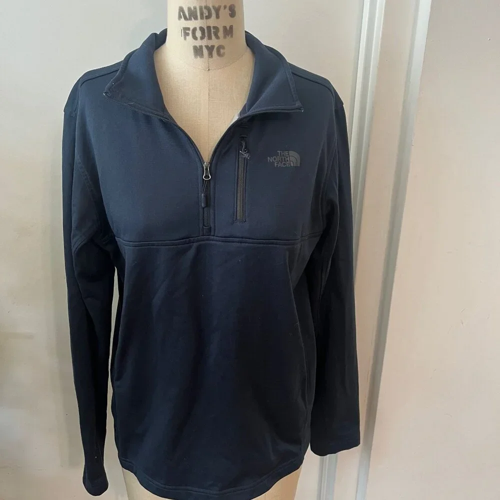 THE‎ NORTH FACE Men's Navy Blue 1/4 Zip Fleece Pullover Size Medium